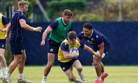 Scotland players in training