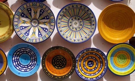 Souvenir plates in Marrakech.