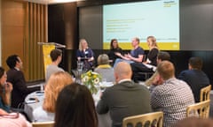 Emma Sheppard, journalist and content coordinator, Guardian Small Business Network;
Isabella Lane, co-founder of Smarter Applications; Rich Pleeth, founder of SUP; Emily Forbes, founder of Seenit