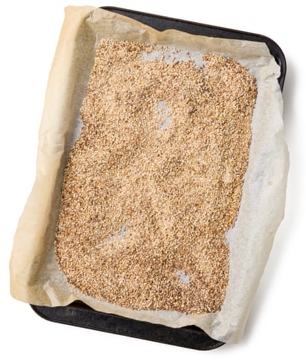 Felicity Cloake’s oatcakes 01c - tray of toasted ingredients