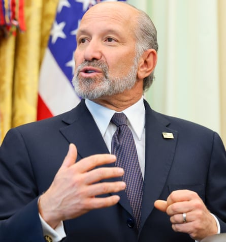 The US commerce secretary, Howard Lutnick, in a shirt and tie at the White House