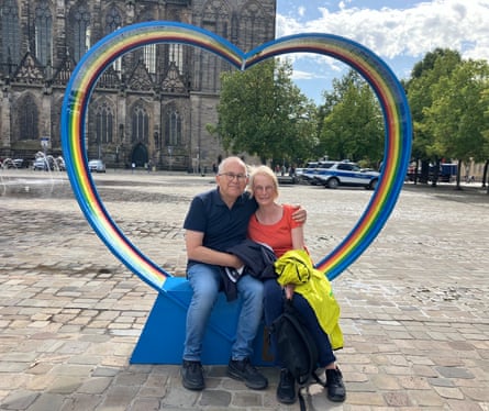 Franz Josef and Christiane Jäker in front of Magdeburg’s cathedral