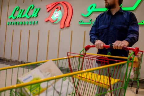 Shopper outside Lulu hypermarket store