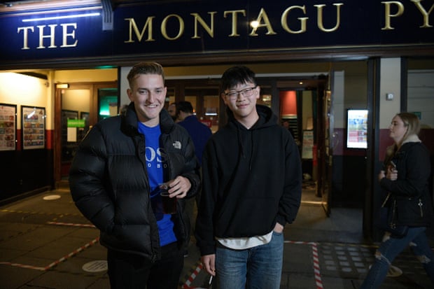 Sam Chamberlain, left and Colin Chen, right outside the Montague Pyke