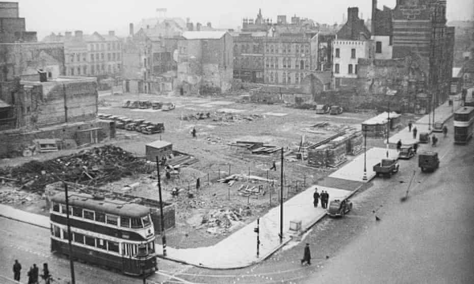 Bomb damage in Belfast, 1942.