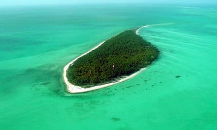 An uninhabited island on the Suheli coral reef
