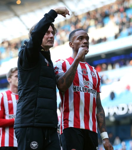 Thomas Frank with Ivan Toney