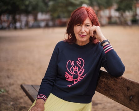 Janet Street-Porter sat connected a bench
