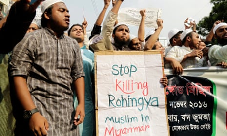 A protest rally in Dhaka, Bangladesh, on Friday against attacks on Rohingyas in Myanmar