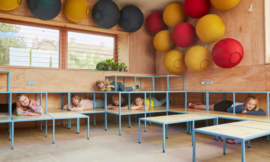 Young visitors take advantage of a creator space at East Quay, Watchet.