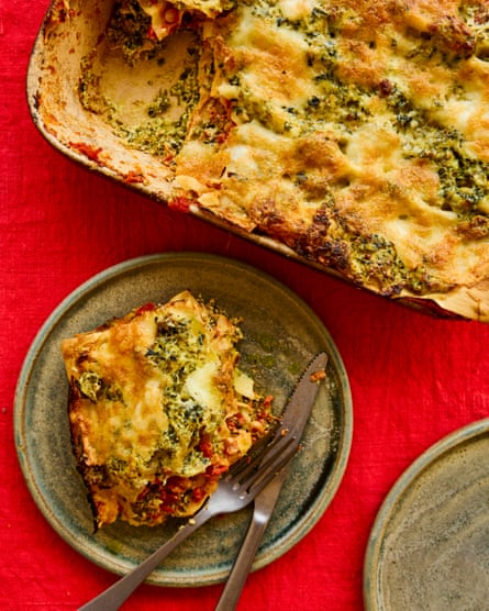 Ravinder Bhogal’s ricotta, hazelnut and kale lasagne