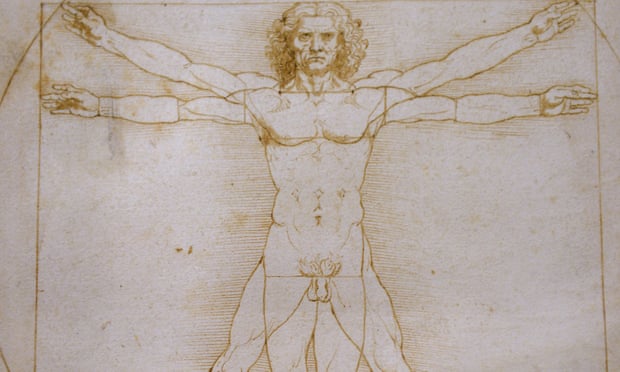 ITALY-DAVINCI-CULTURE-SCIENCE-ART-EXHIBITIONA picture shows the "Vitruvian Man" a drawing by Leonardo da Vinci, on August 2ç, 2013 in Venice. Fifty-two drawings by Renaissance genius Leonardo da Vinci are going on show in Venice from Thursday, including the famous but rarely-seen Vitruvian Man charting the ideal proportions of the human body. The show in the city's Galleria dell'Academia displays works from the museum's own archives as well as from the collections of the British Royal Family, the Ashmolean Museum, the British Museum and the Louvre. AFP PHOTO / GABRIEL BOUYS (Photo credit should read GABRIEL BOUYS/AFP/Getty Images)