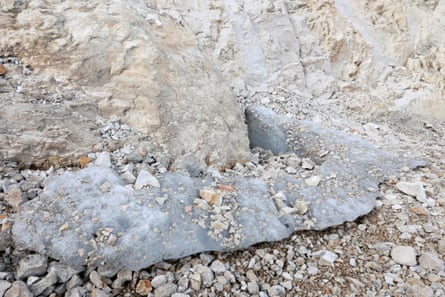 Ice on rock.