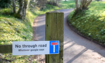 A sign on the public road leading to Martin Clunes’s farm