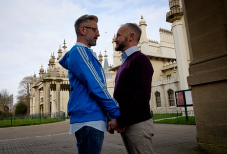 Andrew Wale and Neil Allard, who married at the Royal Pavilion in Brighton after winning a competition to become the first gay couple legally married in the city.