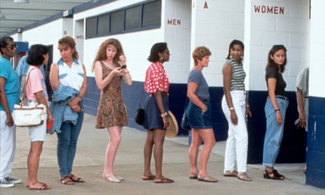 Women queueing for the loo