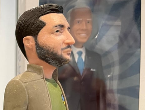 A prototype of the Zelenskiy action figure in Brooklyn, New York.