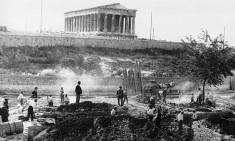 Excavation of the Agora, the ancient market-place, of Athens in the shadow of the Temple of Hephaestus and Athena Ergane, 1931. As Peter Mackridge observed, learning more about classical Greece tended to eclipse later inhabitants of the same space.