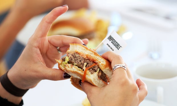 Impossible Foods’ plant-based mixture of potato and wheat, coconut fat, Japanese yam, vegetable broth, xanthan gum, sugars and amino acids is a dead ringer for the real thing.