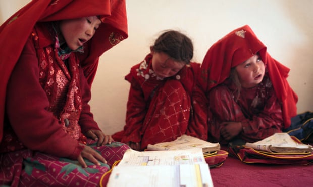 Kyrgyz students at a school in Bozai Gumbaz, in the Wakhan, Afghanistan