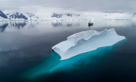 Icebergs in Charlotte Bay in the Antarctic