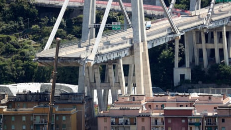 Genoa motorway bridge collapse caught on camera – video report 
