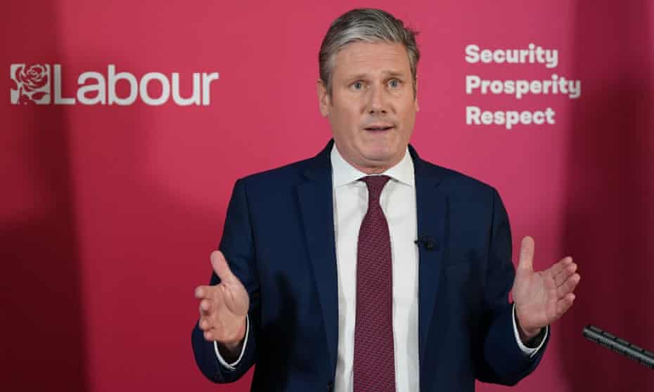 Sir Keir Starmer makes a statement at Labour party headquarters in London