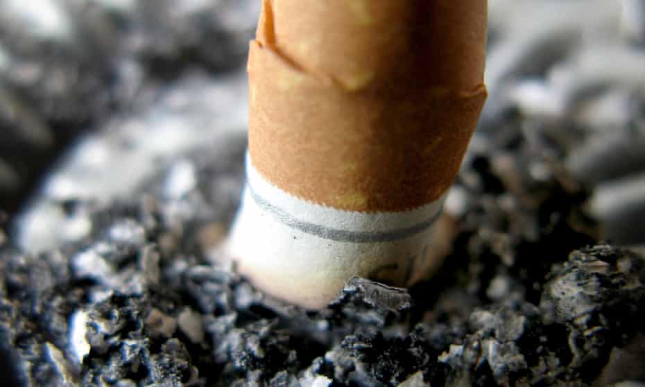 Stubbed-out cigarette butt