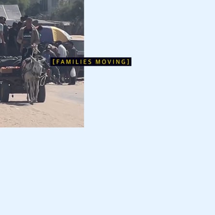 Videos of daylight Gaza, families carrying possessions in horsecarts