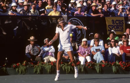 Bjorn Borg in action at the 1981 US Open – his final grand slam tournament.