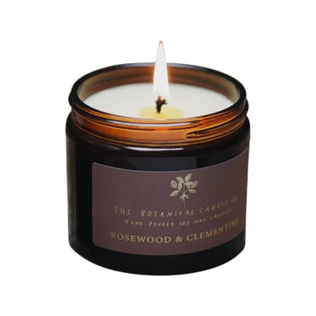 The Botanical Candle Co Rosewood & Clementine Soy Candles in Amber Jars