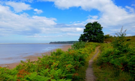 Caminando por el estuario Tyne cerca de Dunbar