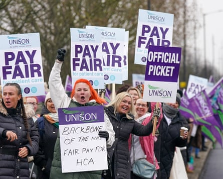 Healthcare assistants picket in Middlesbrough