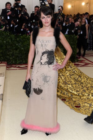 Phoebe Waller-Bridge chose a dress from Christopher Kane's recent autumn/winter 2018 catwalk collection, entitled Pure Joy. The designer, who has pieces from his archive showing in the exhibition, accompanied the actor and writer to the event