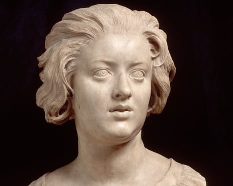 A marble bust of Costanza Piccolomini
