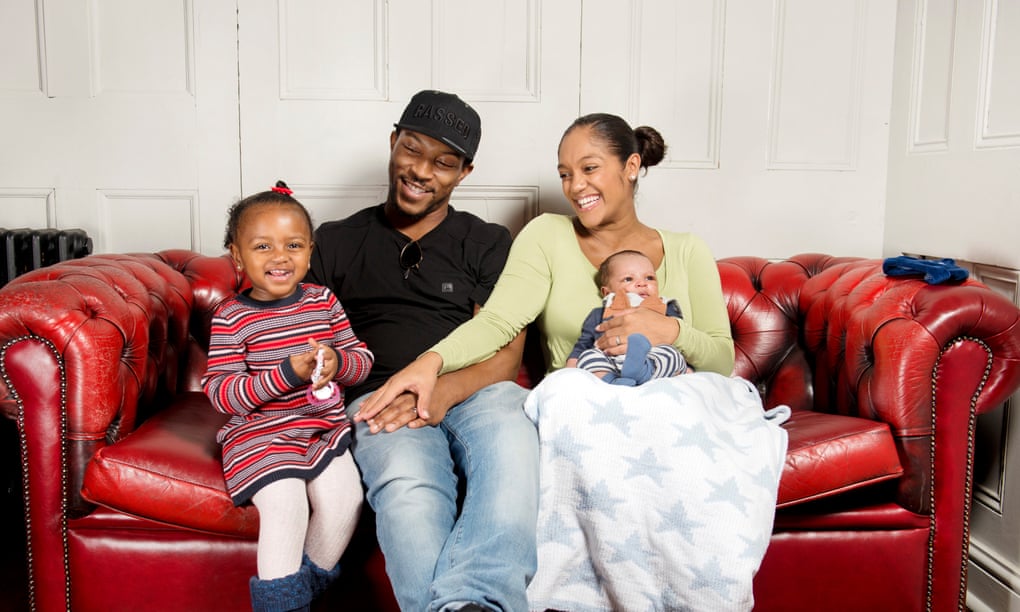 Ashley Walters with his wife Danielle Isaie, daughter Amiaya-Love and son River. 