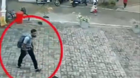 CCTV footage shows suspected Sri Lanka suicide bomber entering church – video