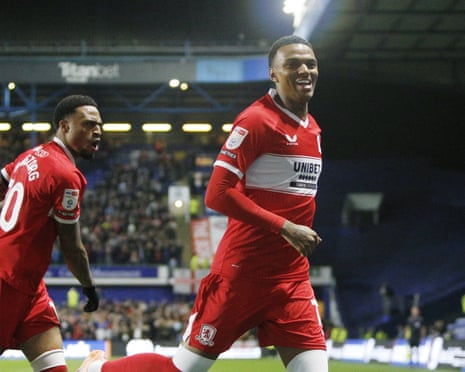 Morgan Whittaker celebra o gol do Middlesbrough contra o Sheffield Wednesday
