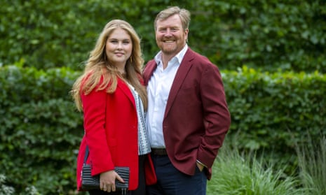 Heir to the Dutch throne Princess Amalia with her father, King Willem-Alexander, in July this year.