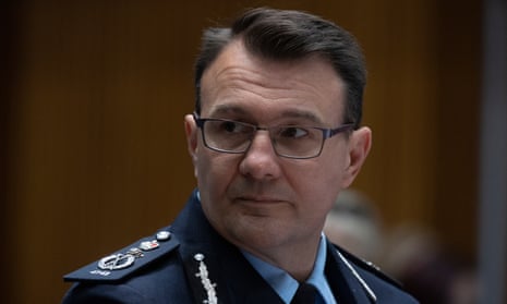 Australian federal police commissioner Reece Kershaw appears before Senate estimates on Tuesday.