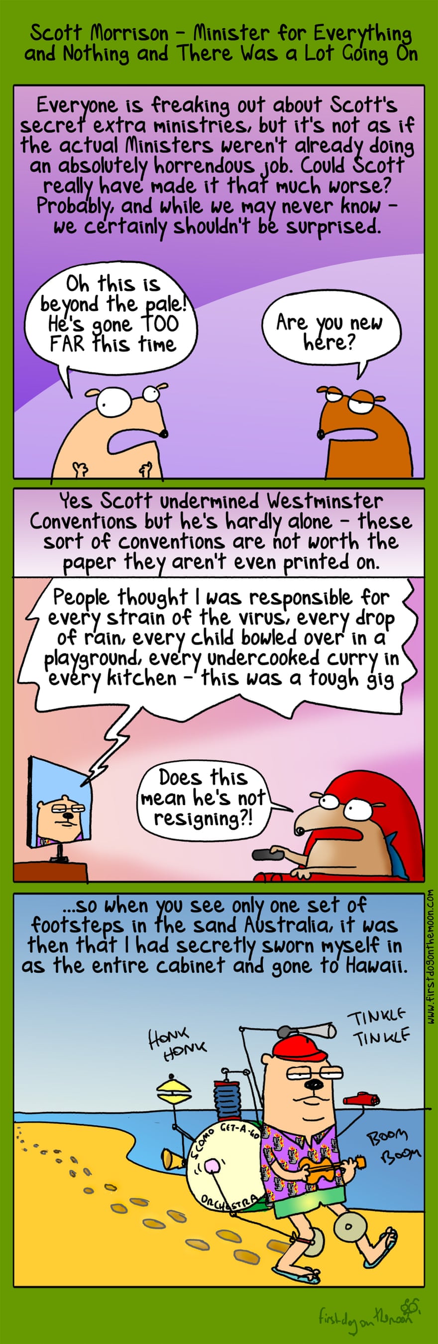 Cartoon by First dog on the Moon: Many Ministries