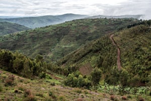 The challenging terrain of Rwanda: a drone might reach a rural hospital in 20 minutes when it would take four hours by road.