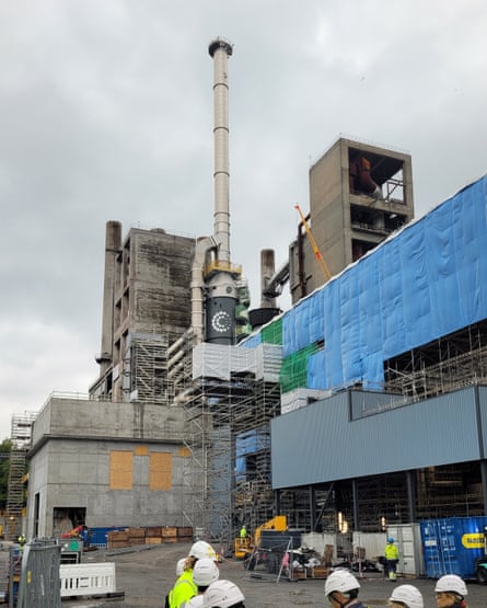 A carbon capture and storage facility in a cement plant in Brevik, Norway.