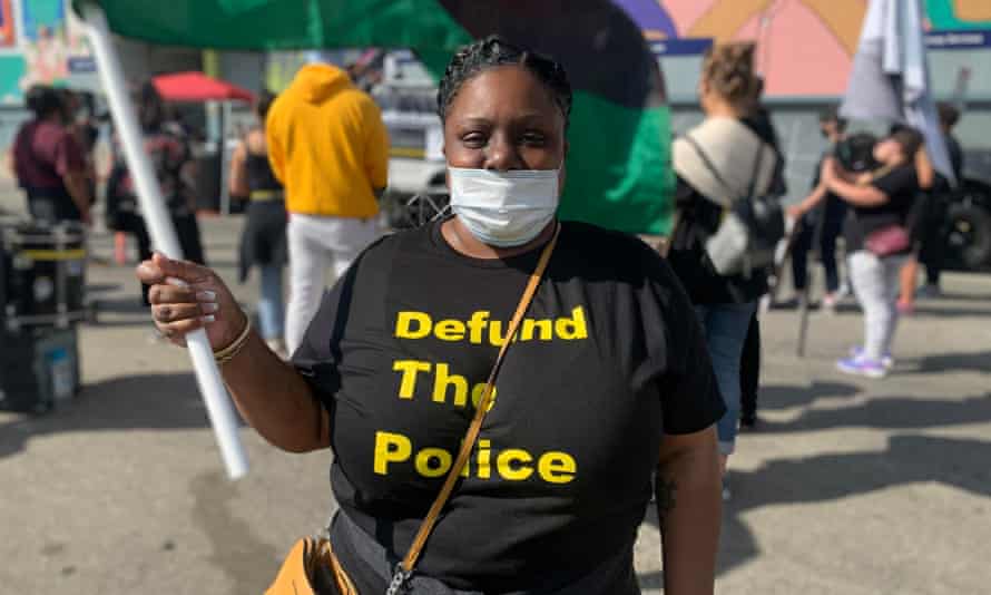 Chiquita Twyman at a recent protest.