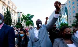 Philonise Floyd, the brother of George Floyd, marched with others on Black Lives Matter Plaza street near the White House. Floyd made a plea to Congress to ensure brother’s death ‘isn’t in vain’ and urged lawmakers to ‘do the right thing’.