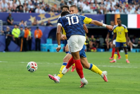 France's Kylian Mbappe scores his second
