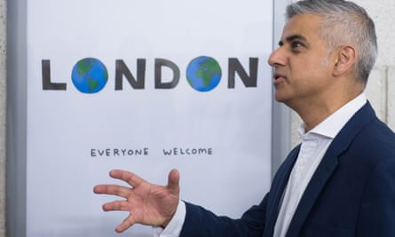 London Mayor Sadiq Khan unveils a new poster