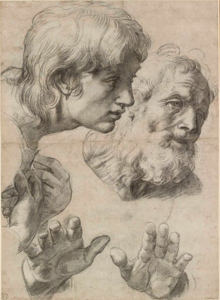 The heads and hands of two apostles, c1519–20, Raphael.