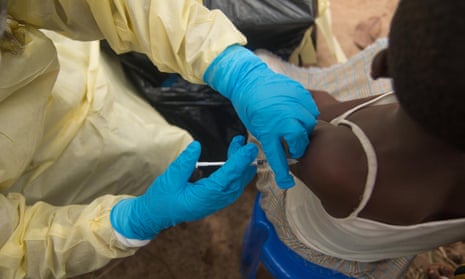 Locals are vaccinated against the Ebola virus outbreak in the Democratic Republic of the Congo in July.