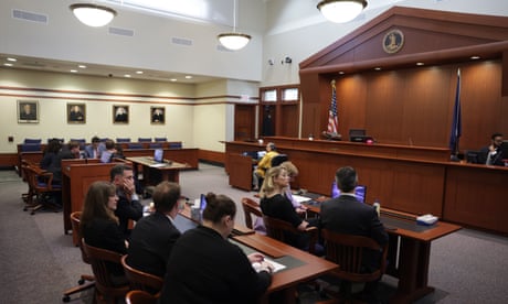Actor Amber Heard waits before the jury's verdict in the Depp v Heard civil defamation trial at the Fairfax county circuit courthouse in Fairfax, Virginia, on Wednesday.